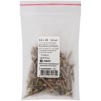 Шурупы желтопассированные, универсальные 4 х 25 100 шт Фасовка (21325-0)