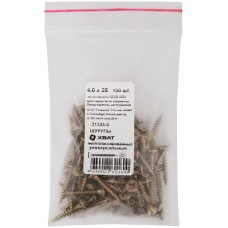 Шурупы желтопассированные, универсальные 4 х 25 100 шт Фасовка (21325-0)