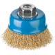 Щетка-крацовка чашечная для УШМ 75 мм, витая стальная латунированная проволока 0.3 мм ЗУБР Профессионал 3526-075_z02