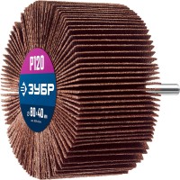 Круг шлифовальный лепестковый d 80 x 40 мм, P120, на шпильке d 6 мм ЗУБР Профессионал 36604-120_z01