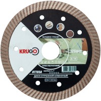Диск алмазный Турбо по керамике для УШМ 125 x 1.4 x 22.23 x 10mm KRUGO (RTT05A)