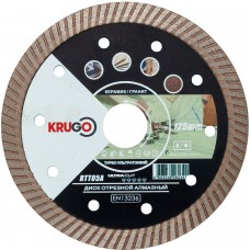 Диск алмазный Турбо по керамике для УШМ 125 x 1.4 x 22.23 x 10mm KRUGO (RTT05A)