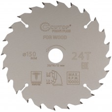 Диск пильный по дереву с тефлоновым покрытием 24Т, CUTOP Profi plus, 150 х 1,3/2,0 х 20/16/12 мм (75-15024Т)