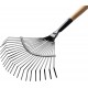 Веерные грабли GP-22F, 400 х 260 х 1500 мм, 22 плоских зубца, стальная рабочая часть, черенок из дерева высш. сорт GRINDA 39593