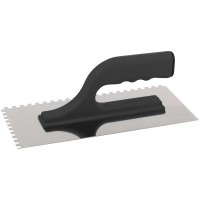 Кельма зубчатая 6 x 6, нержавеющая сталь, 270 x 130 мм, пластиковая ручка (30-2042)