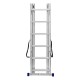 Лестница, 3 х 6 ступеней, алюминиевая, трехсекционная, Сибртех (97816)