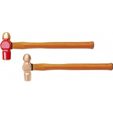 Молоток с круглым бойком 450 гр AlCu рукоятка дерево, искробезопасный 187A-1006, HORTZ