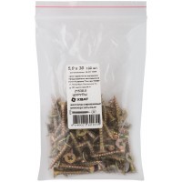 Шурупы желтопассированные, универсальные 5 х 30 100 шт Фасовка (21530-0)