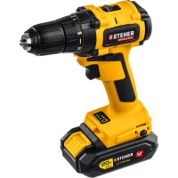 Дрель-шуруповерт бесщеточная 20 В, 45 Н·м, 1 АКБ (2 А·ч), кейс V1 STEHER CDB-200-1
