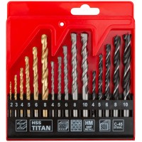 Сверла-комби, 16 шт., металл/бетон/дерево (36358)