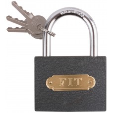 Замок навесной железный 75х58 мм, стальная дужка 9 мм (67175)