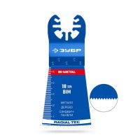 Полотно пильное BIM 45 x 50 мм, 18TPI, универсальный чистый рез: металл, твердое дерево, пластик ЗУБР UniLock 15550-45-50