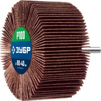 Круг шлифовальный лепестковый d 80 x 40 мм, P100, на шпильке d 6 мм ЗУБР Профессионал 36604-100_z01