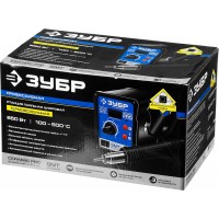 Паяльная станция термовоздушная цифровая 650 Вт, 100-500°C, 120 л/мин, 3 насадки, керамический нагреватель Профессионал ЗУБР ПСТ-650 55350