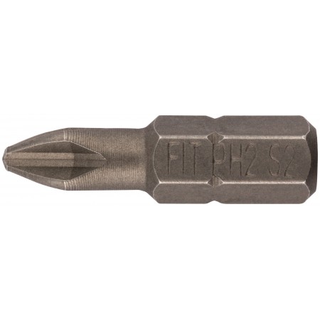 Биты сталь S2, упаковка блистер, односторонние 25 мм РН2, 20 шт. (56802)