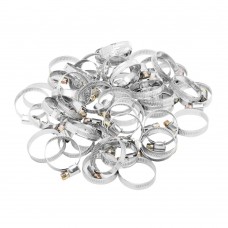 Хомуты металлические, Стандартное болтовое крепление 25-40 мм, 50 штук в упаковке, ширина 9 мм Сибртех (47560)