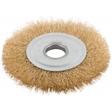 Корщетка дисковая прямая, посадочный диаметр 22,2 мм, стальная латунированная волнистая проволока 125 мм (39025)