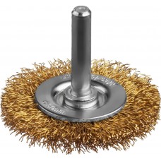 Щетка дисковая для дрели 50 мм, витая стальная латунированная проволока 0.3 мм MIRAX 35145-050
