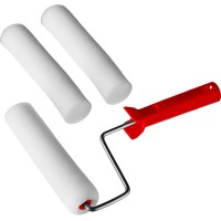 Малярный валик в наборе ПОРОЛОН, 40 х 180 мм, бюгель 6 мм, 3 шубки + ручка, для водорастворимых ЛКМ MIRAX 0364-18_z01