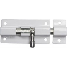 Накладная задвижка для окон и мебели 60 мм цвет белый/цинк ШП-60 БЦ 37751-60