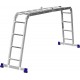 Алюминиевая четырехсекционная лестница-трансформер 4 x 4 ступени СИБИН ЛТ-44 38852