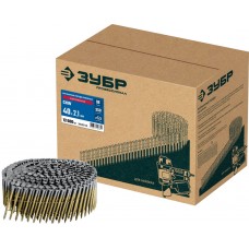Гвозди барабанные CNW 40 x 2.1 мм, рифленые оцинкованные, 12600 шт ЗУБР 305383-40