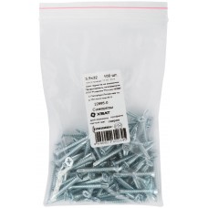 Саморез для оконного профиля частый шаг резьбы, наконечник сверло №2 3.9х32 100 шт. Фасовка (22885-0)