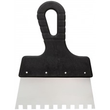 Шпатель зубчатый, 8х8 мм, нержавеющая сталь, пластиковая ручка, 150 мм (30-2337)