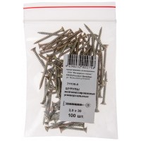 Шурупы желтопассированные, универсальные 3 х 30 100 шт Фасовка (21130-0)