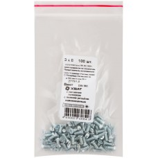 Винт с потайной головкой с полной резьбой оцинкованный DIN 965 3х8 100 шт Фасовка (27751-0)