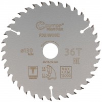 Диск пильный по дереву с тефлоновым покрытием 36Т, CUTOP Profi plus, 130 х 1,1/1,8 х 20/16/12 мм (75-13036Т)