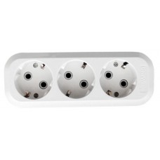 Колодка с заземлением UNIVERSAL, корпус АБС пластик, 16 А, 3 гнезда (83229)