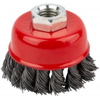 Корщетка чашечная, гайка М14, стальная витая проволока 65 мм (39041)