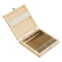 Набор сверл перовых по дереву, 6-8-10-12-13-14-16-18-19-20-22-24-25 мм, 13 шт, деревянный кейс Matrix (70442)