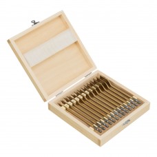 Набор сверл перовых по дереву, 6-8-10-12-13-14-16-18-19-20-22-24-25 мм, 13 шт, деревянный кейс Matrix (70442)