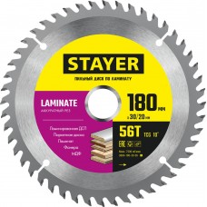 Диск пильный по ламинату Laminate STAYER 180x30/20 мм 56Т аккуратный рез 3684-180-30-56_z01  
