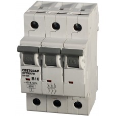 Автоматический выключатель ВА-60П, 3P, 25А, B, 6кА, Премиум СВЕТОЗАР SV-49013-25-B