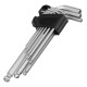 Набор ключей имбусовых, HEX, 1,5-10 мм, CrV, 9 шт., удлиненные, с шаром Сибртех
