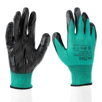 Перчатки полиэфирные с черным нитрильным покрытием маслобензостойкие, L, 15 класс вязки Palisad (67865)