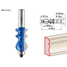Фреза кромочная фигурная №2 22.2?41 мм хвостовик 12 мм ЗУБР Профессионал 28713-22.2