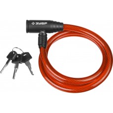 Замок тросовый 650 мм, d 10 мм, 3 ключа ЗУБР 37263-65