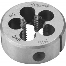 Плашка круглая ручная сталь 9ХС ЗУБР М16 x 1.5 мм 4-28022-16-1.5