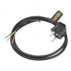 Шнур сетевой Energy Series, ПВС, 1,5 м, 3 x 1 мм, с неразборной вилкой, черный, Denzel (37663)