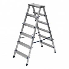 Стремянка двусторонняя 6 ступеней, алюминиевая, Сибртех (97926)
