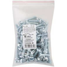 Винт с полуцилиндрич. головкой с полной резьбой оцинков. DIN 7985 6х25 100 шт Фасовка (27734-0)