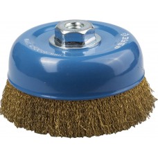 Щетка-крацовка чашечная для УШМ 150 мм, витая стальная латунированная проволока 0.3 мм ЗУБР 3526-150_z01