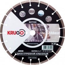 Диск алмазный для бетона, лазерная сварка 300x25.4x40x3.0x10mm KRUGO (LCB12A)