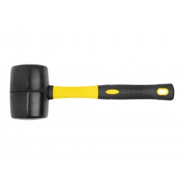 Киянка резиновая 900 грамм черная с фиберглассовой ручкой HORTZ