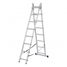 Лестница, 2 х 8 ступеней, алюминиевая, двухсекционная, Сибртех (97908)