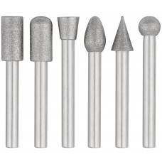 Шарошки усиленная сталь с алмазным напылением, штифт диам. 6 мм, 6 шт. (36482)